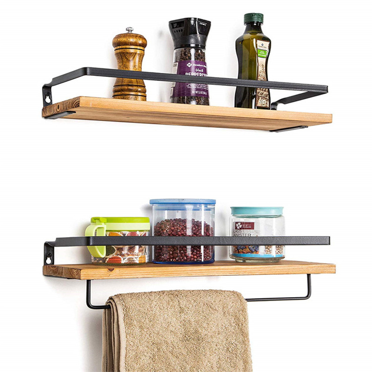  Rustic Wood Wall Storage Shelves Floating Shelves Wall Mounted for Bedroom Living Room Bathroom Kitchen
